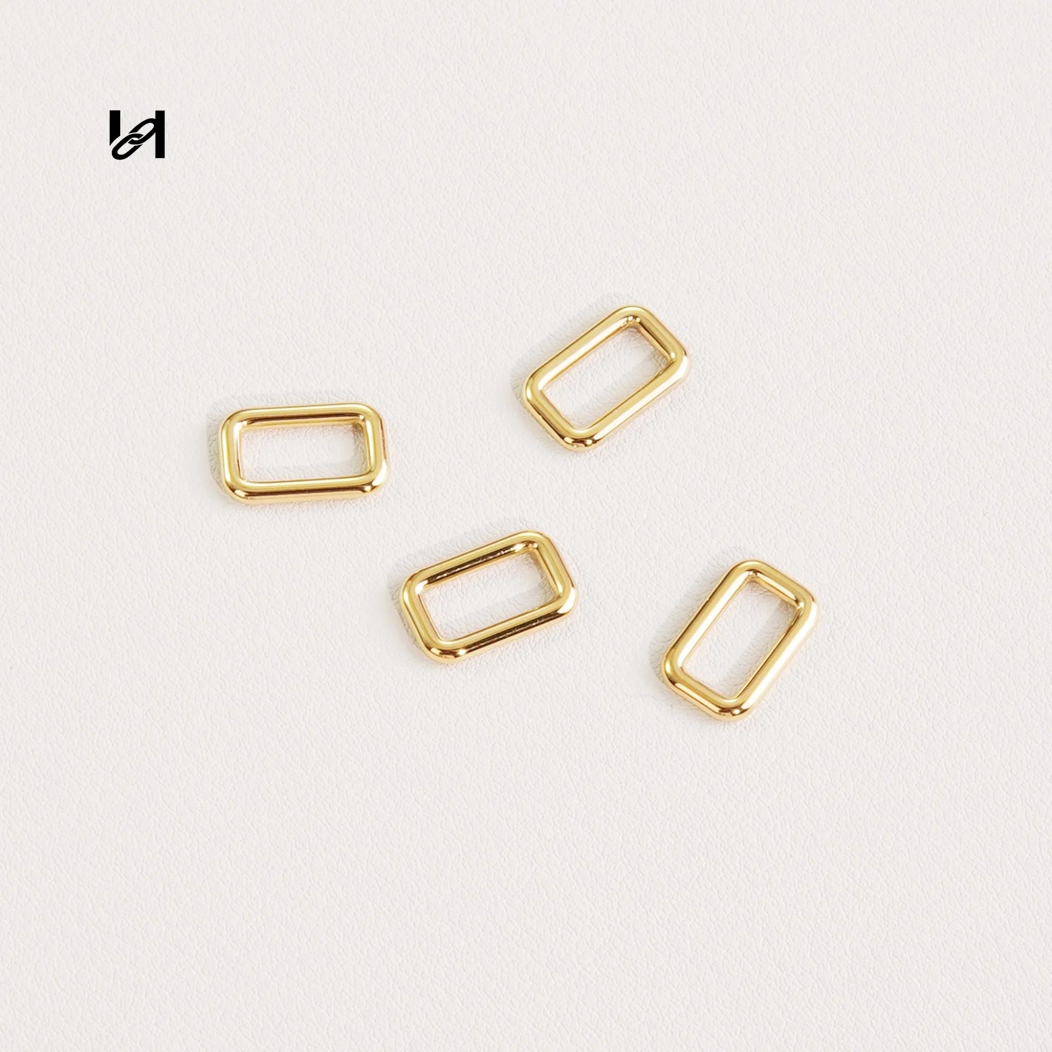10.5mm Stainless Steel Square Rings - 1pcs / gold - hardware