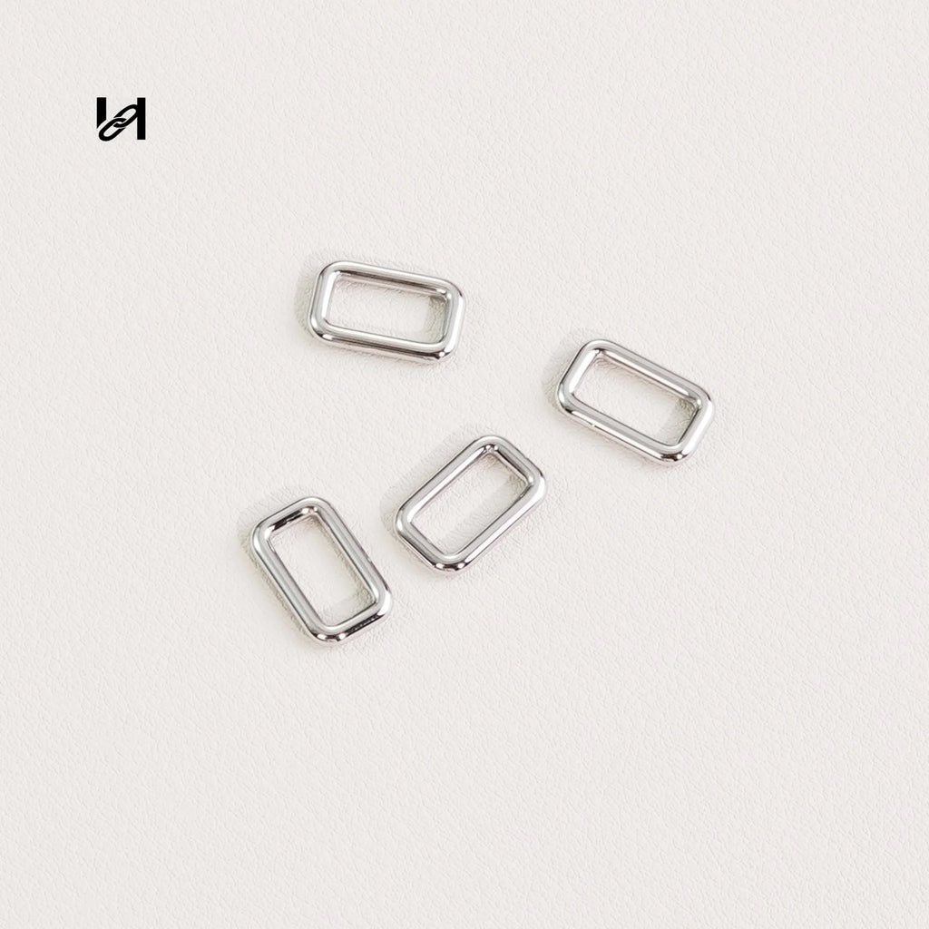 10.5mm Stainless Steel Square Rings - 1pcs / silver - hardware