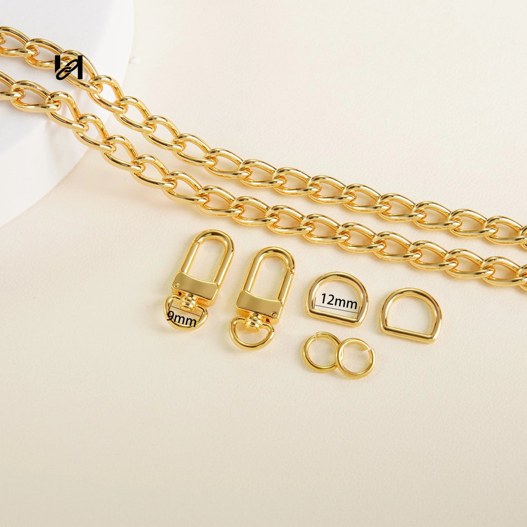9mm Width Egg Shape Oval Chain - hardware
