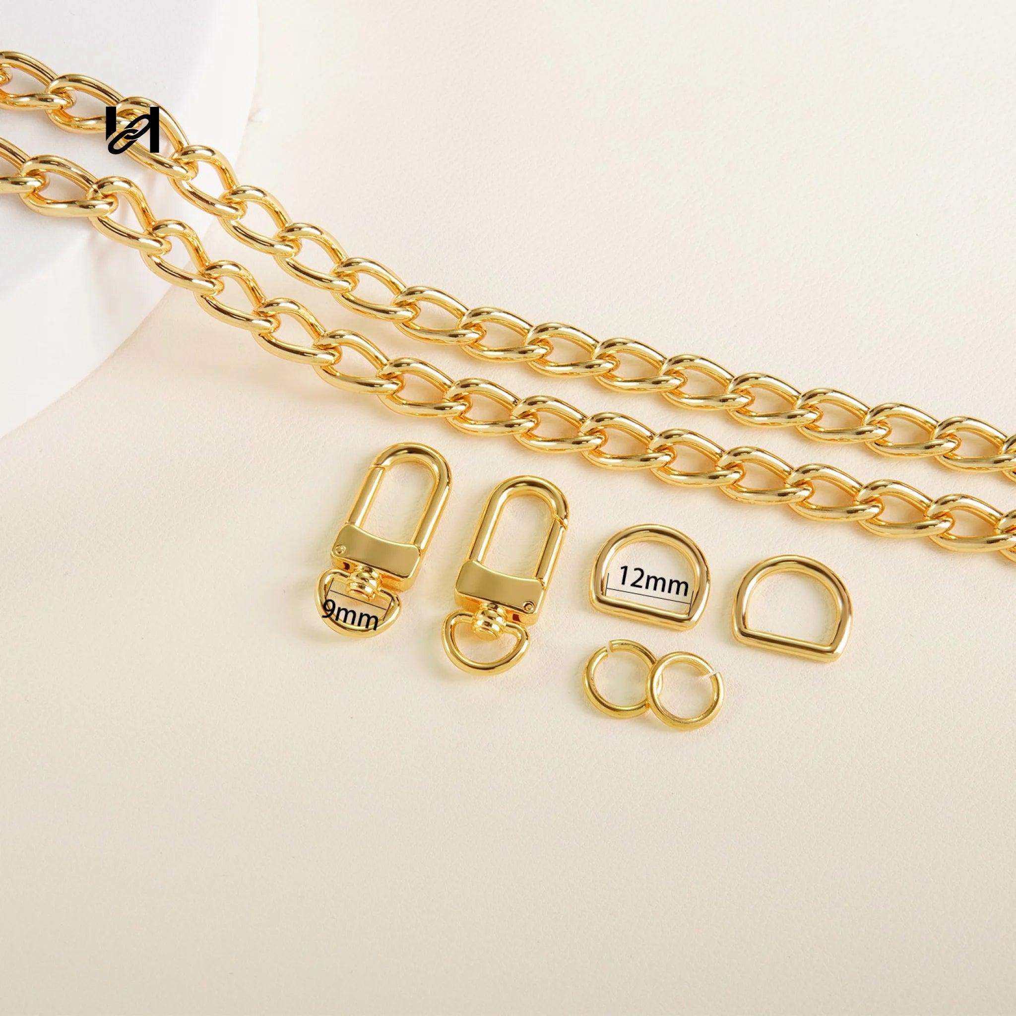 9mm Width Egg Shape Oval Chain - hardware