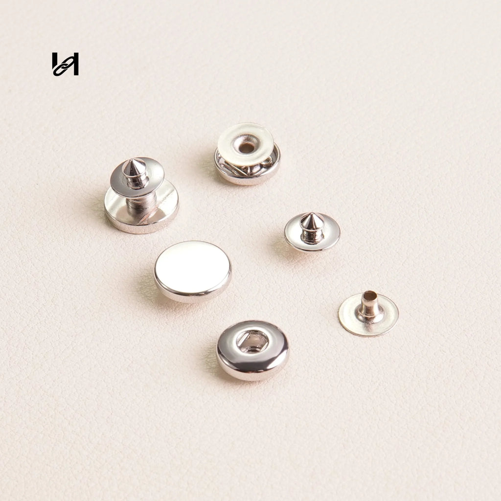10mm Brass Snap Buttons – Durable Fasteners for Bags & Leather Craft