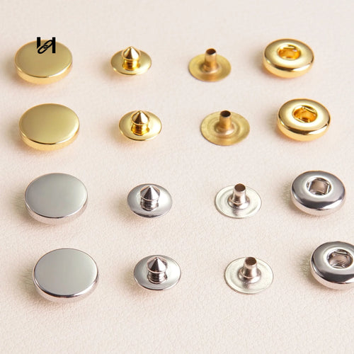 10mm Brass Snap Buttons – Durable Fasteners for Bags & Leather Craft