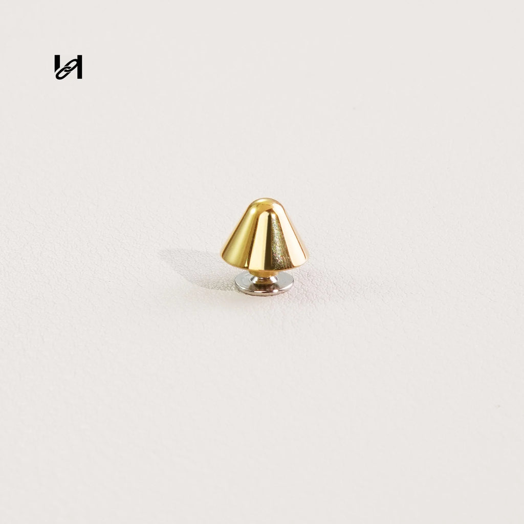 10mm Conical Spike Studs – Stainless Steel Hardware for Bags & Leather Goods - gold / 10PCS - hardware