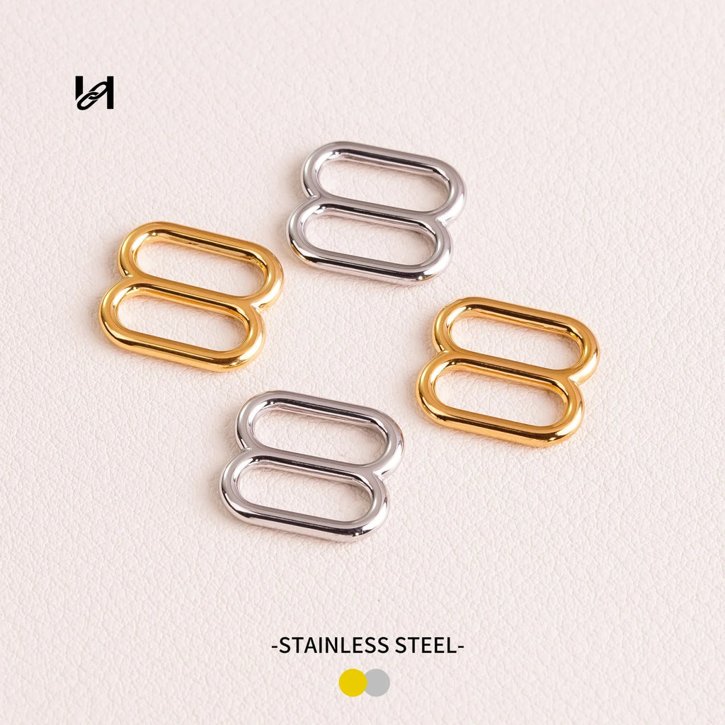 11mm 316L Stainless Steel Oval Slide Buckle Gold Silver Strap Adjuster Slider for Purse Straps Tarnish Free