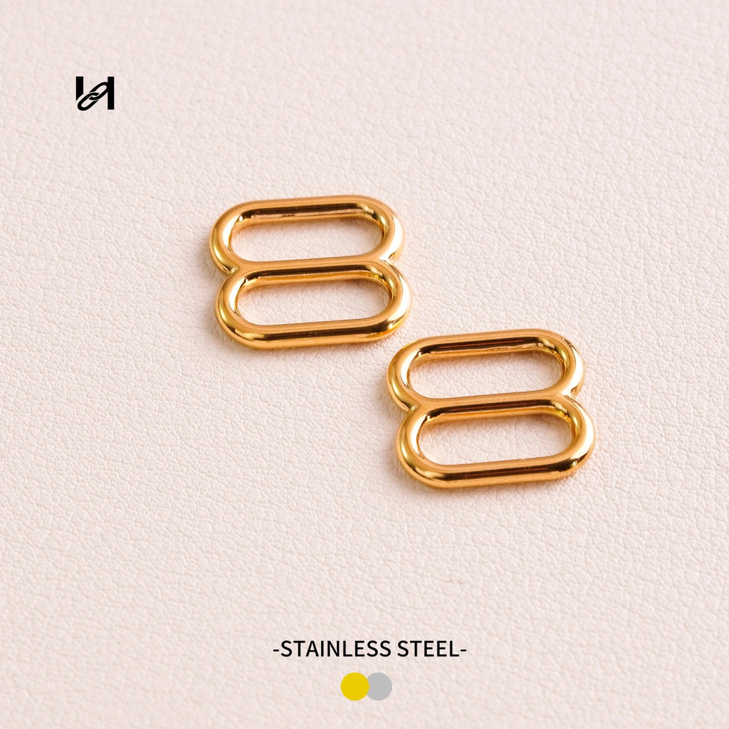 11mm 316L Stainless Steel Oval Slide Buckle Gold Silver Strap Adjuster Slider for Purse Straps Tarnish Free