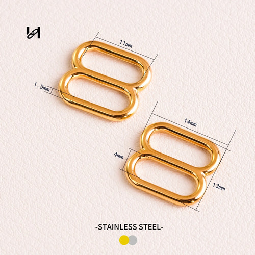 11mm 316L Stainless Steel Oval Slide Buckle Gold Silver Strap Adjuster Slider for Purse Straps Tarnish Free