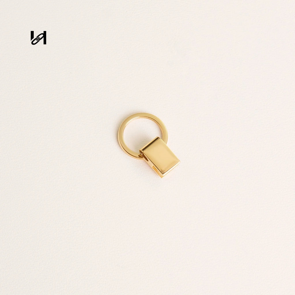 11mm Stainless Steel Minimalist Keychain Bag Charm - Gold - hardware