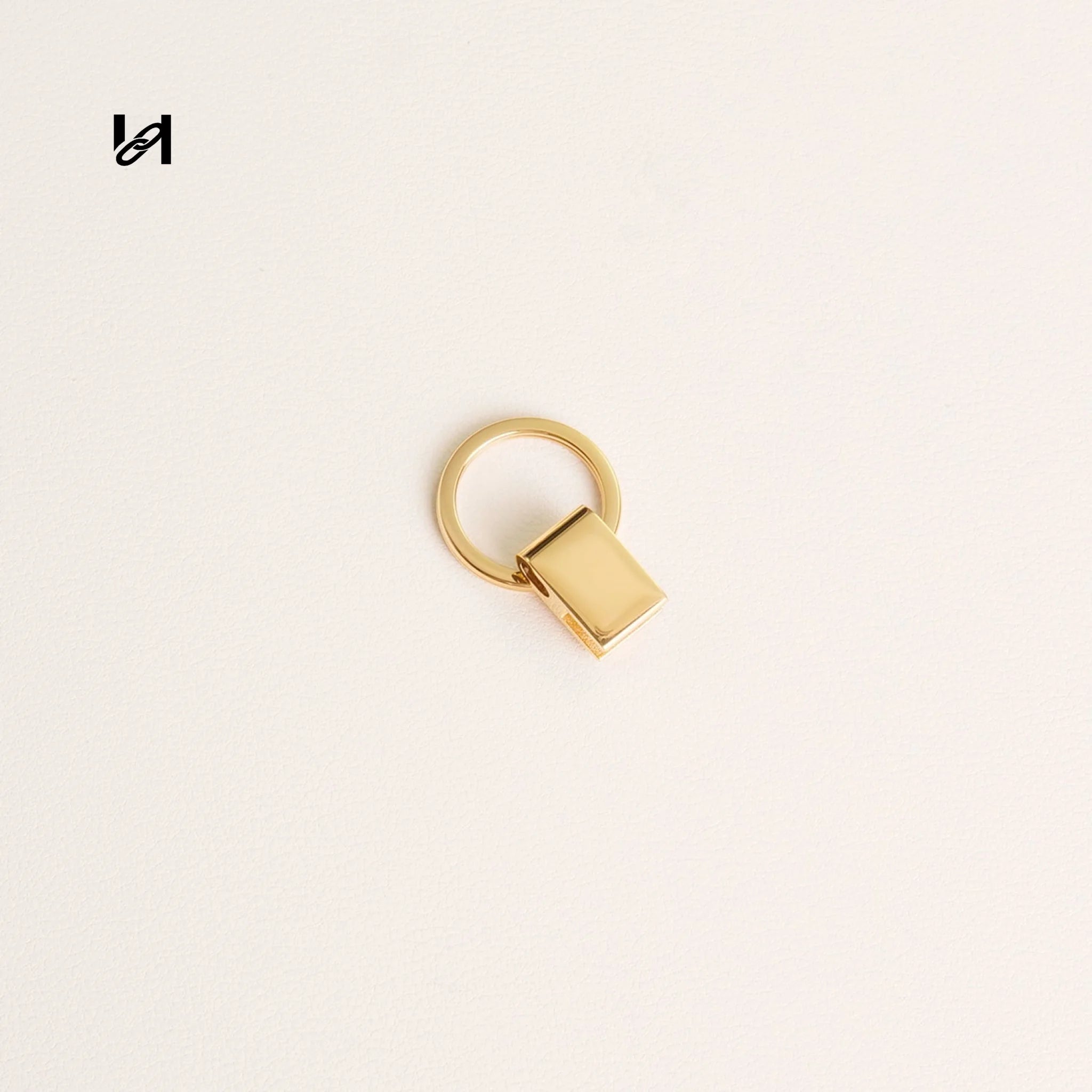 11mm Stainless Steel Minimalist Keychain Bag Charm - Gold - hardware