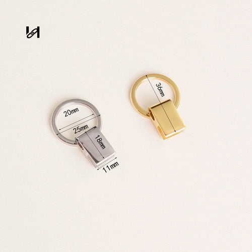 11mm Stainless Steel Minimalist Keychain Bag Charm - hardware