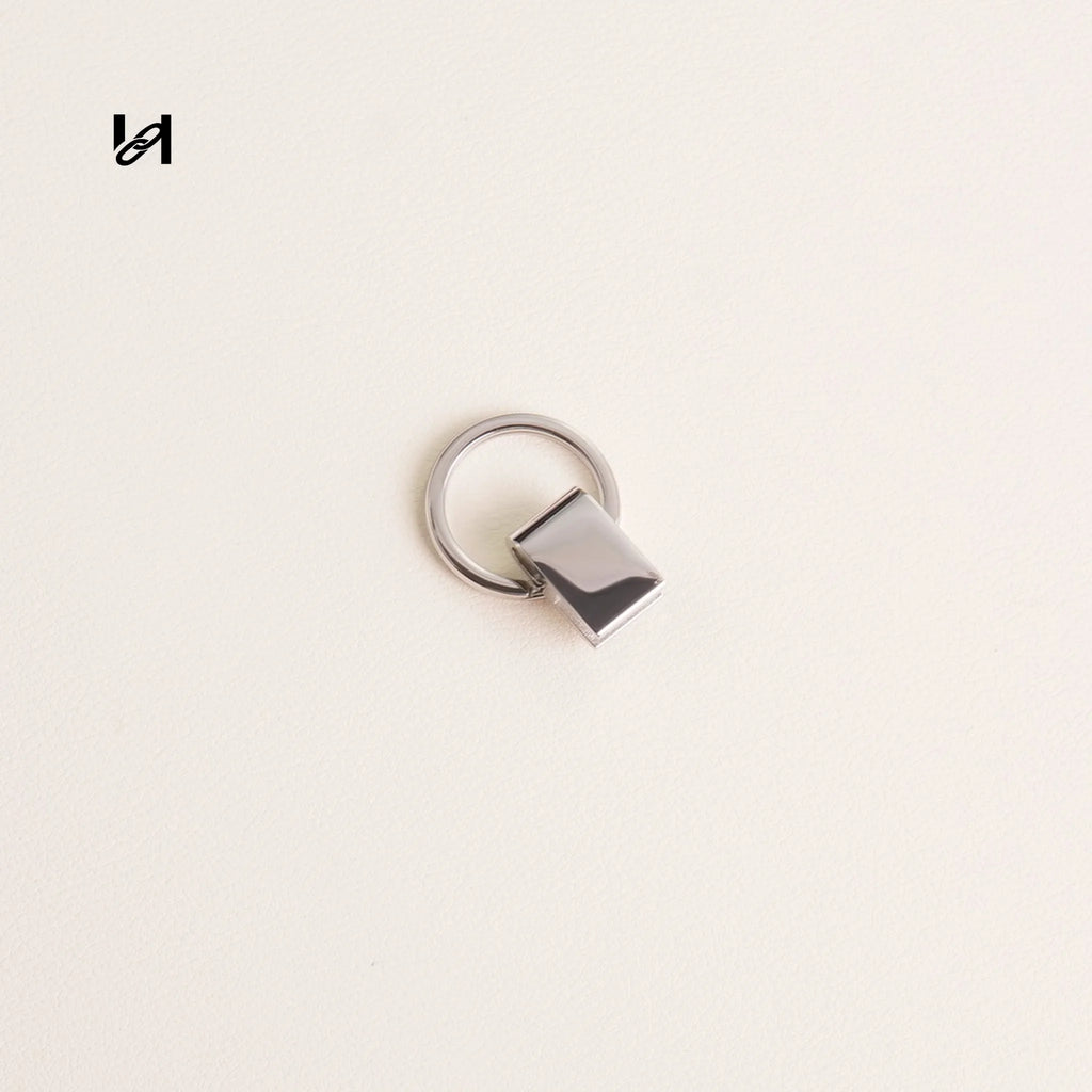 11mm Stainless Steel Minimalist Keychain Bag Charm - Silver - hardware