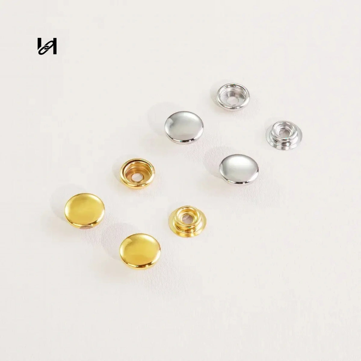 slightly hollow snap button - silver / 12.5mm - hardware