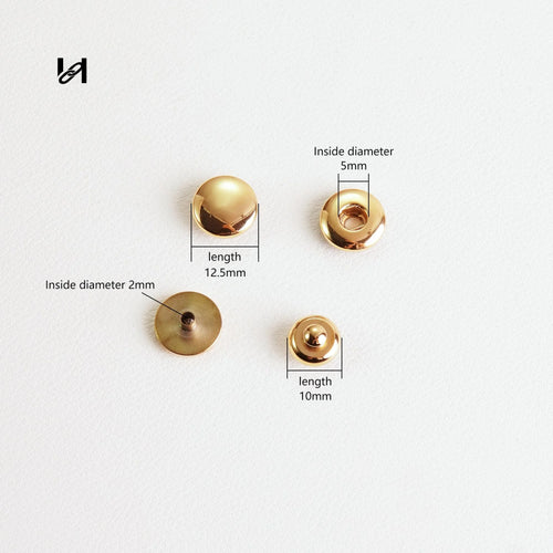 12.5mm Stainless Steel Double-Sided Visible Snap Button - gold / stainless steel - hardware