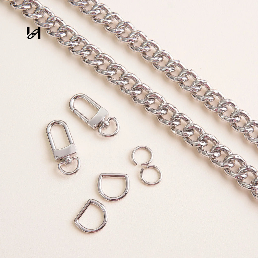 13mm Chain for Bag - Chain Set / Silver - hardware