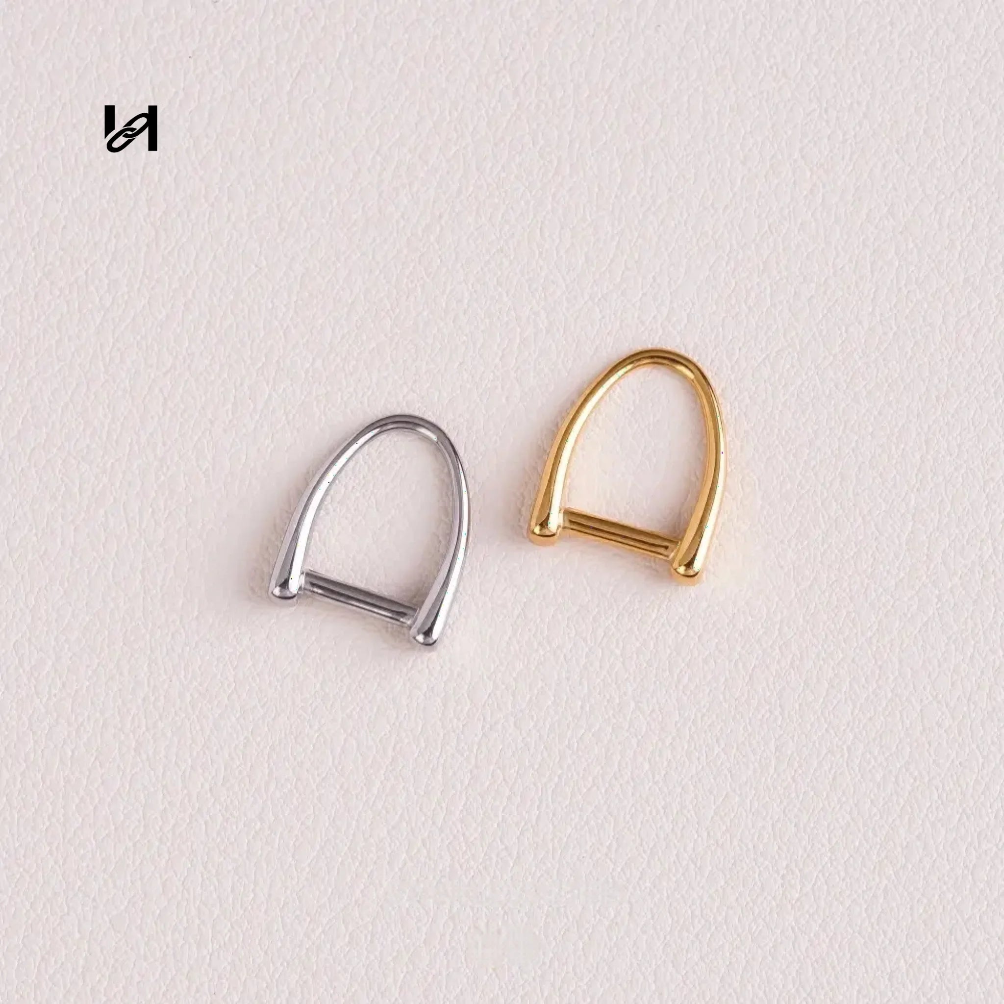 15x12mm Stainless Steel D-Ring Pull Tab – Gold & Silver Bag Hardware Connector for Leather Goods
