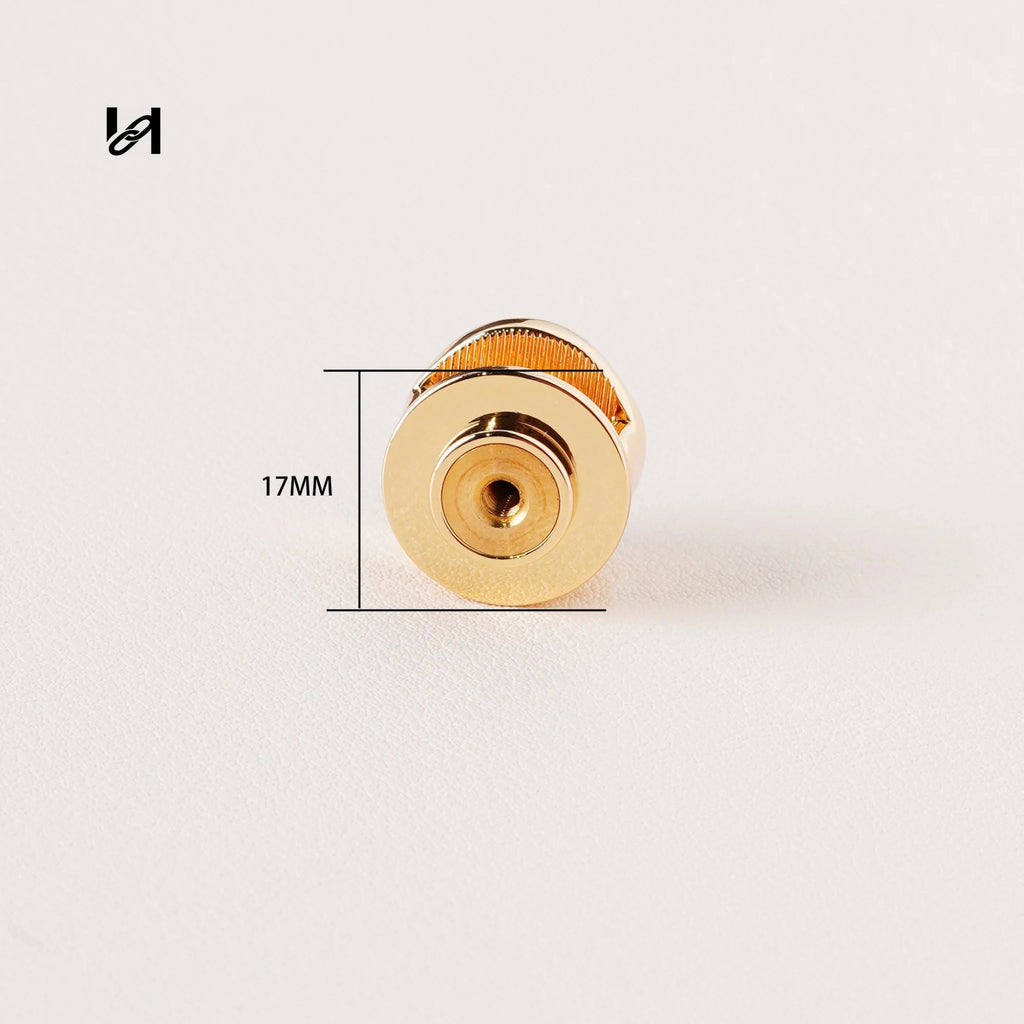 17mm Solid Brass Magnetic Lock for Leather Bags - Gold - hardware