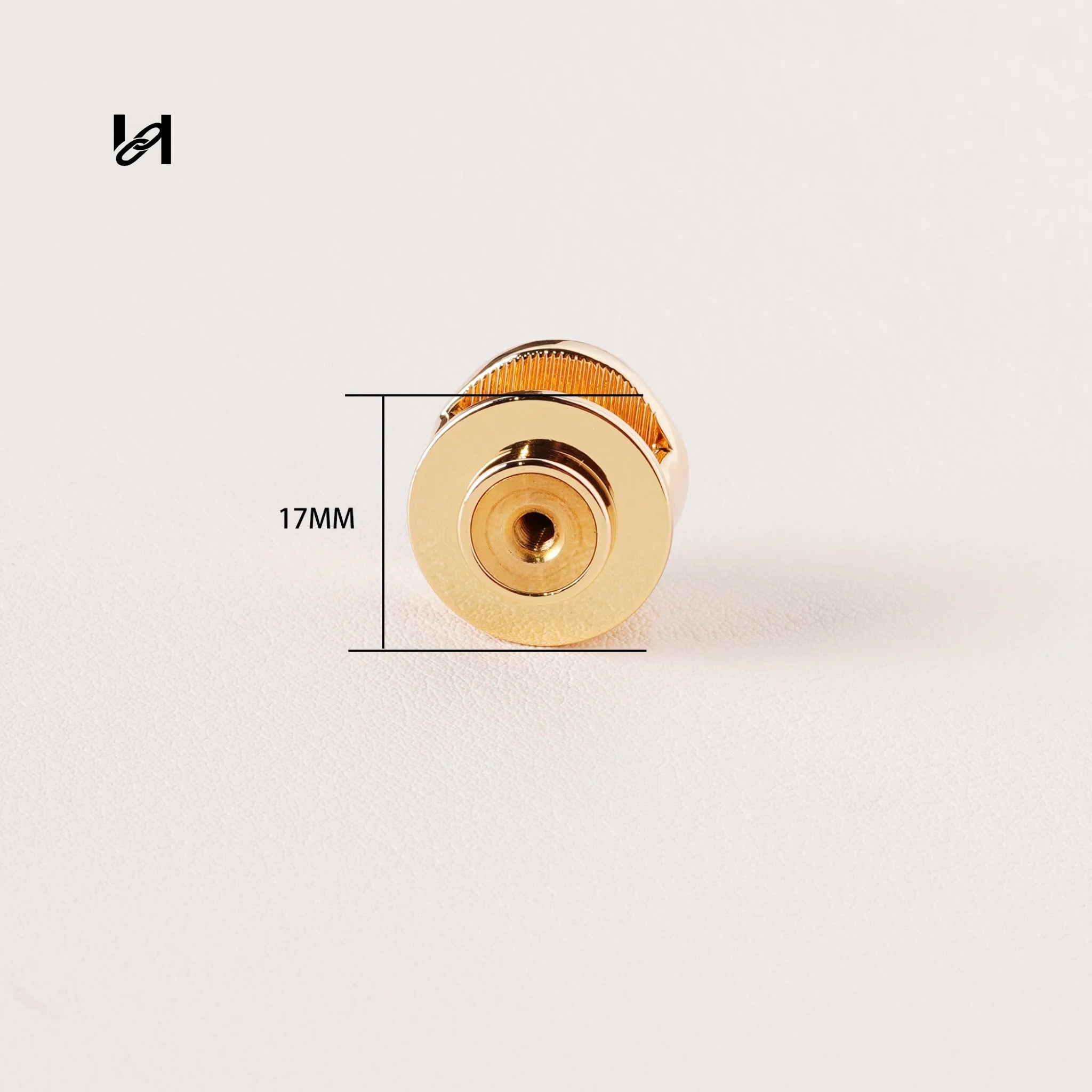 17mm Solid Brass Magnetic Lock for Leather Bags - Gold - hardware