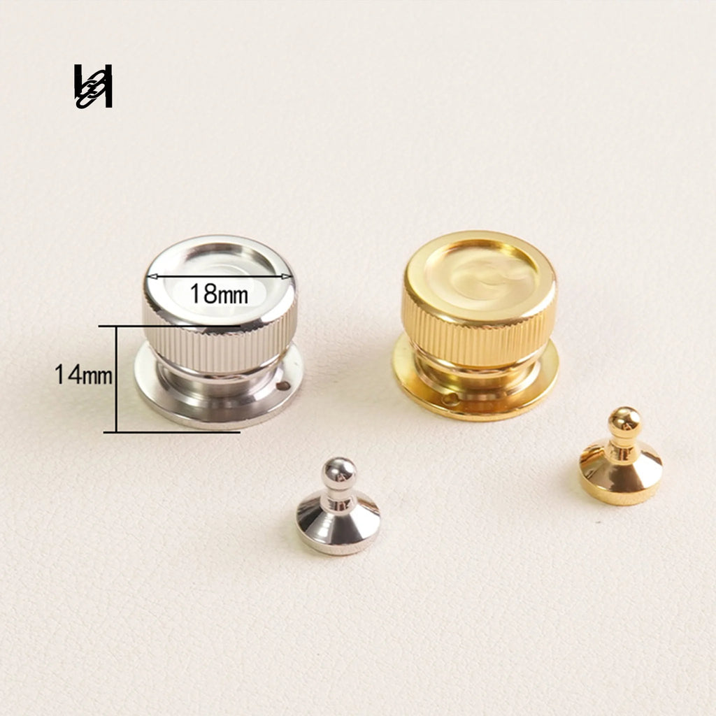 18×14mm Stainless Steel Round Closure Locks for Leather Goods - hardware