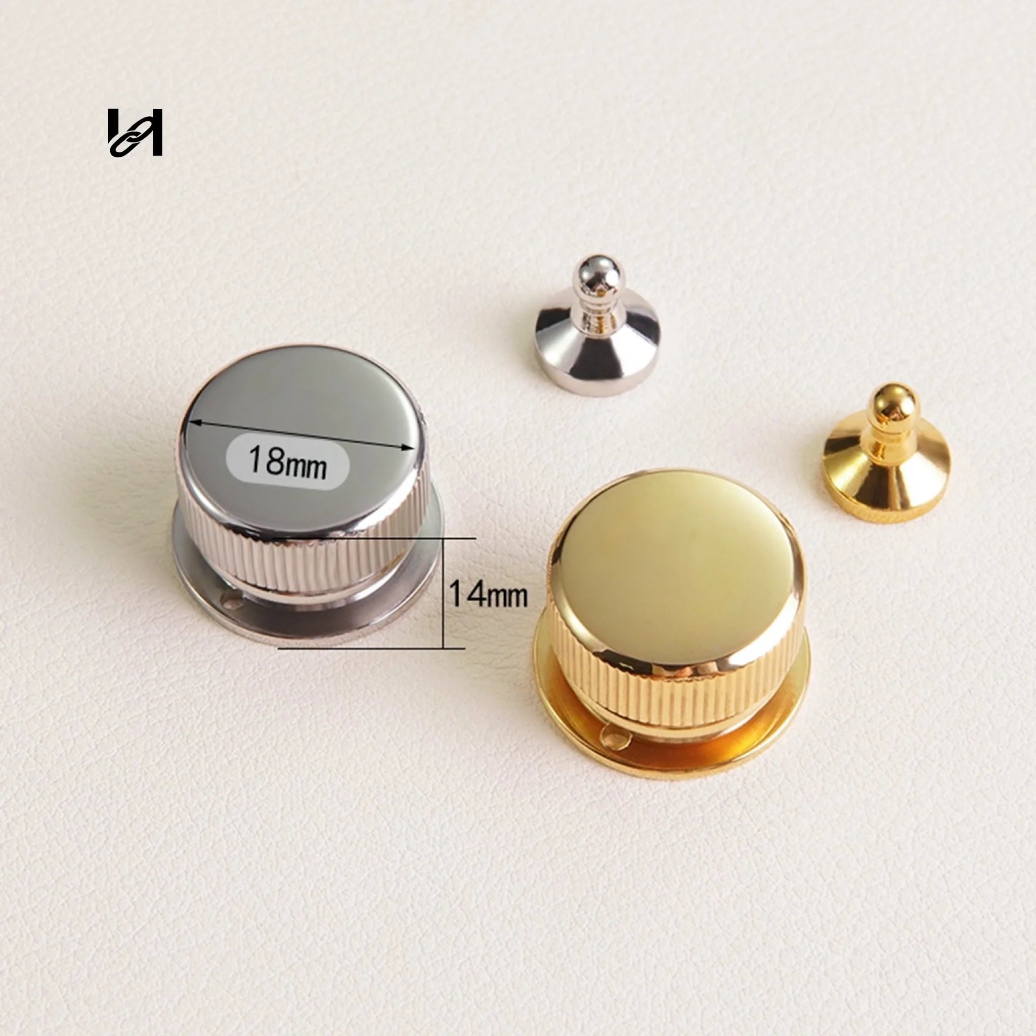 18×14mm Stainless Steel Round Closure Locks for Leather Goods - hardware