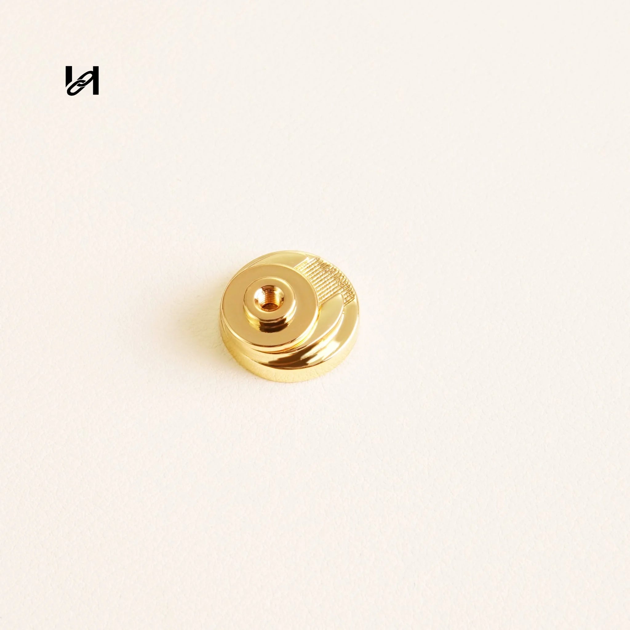 18mm Solid Brass Magnetic Lock for Leather Bags - Gold - hardware