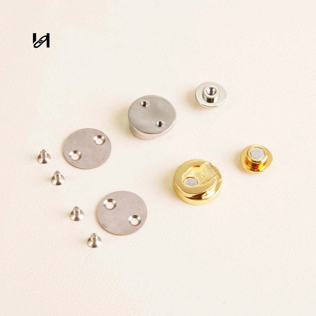 18mm Solid Brass Magnetic Lock for Leather Bags - hardware
