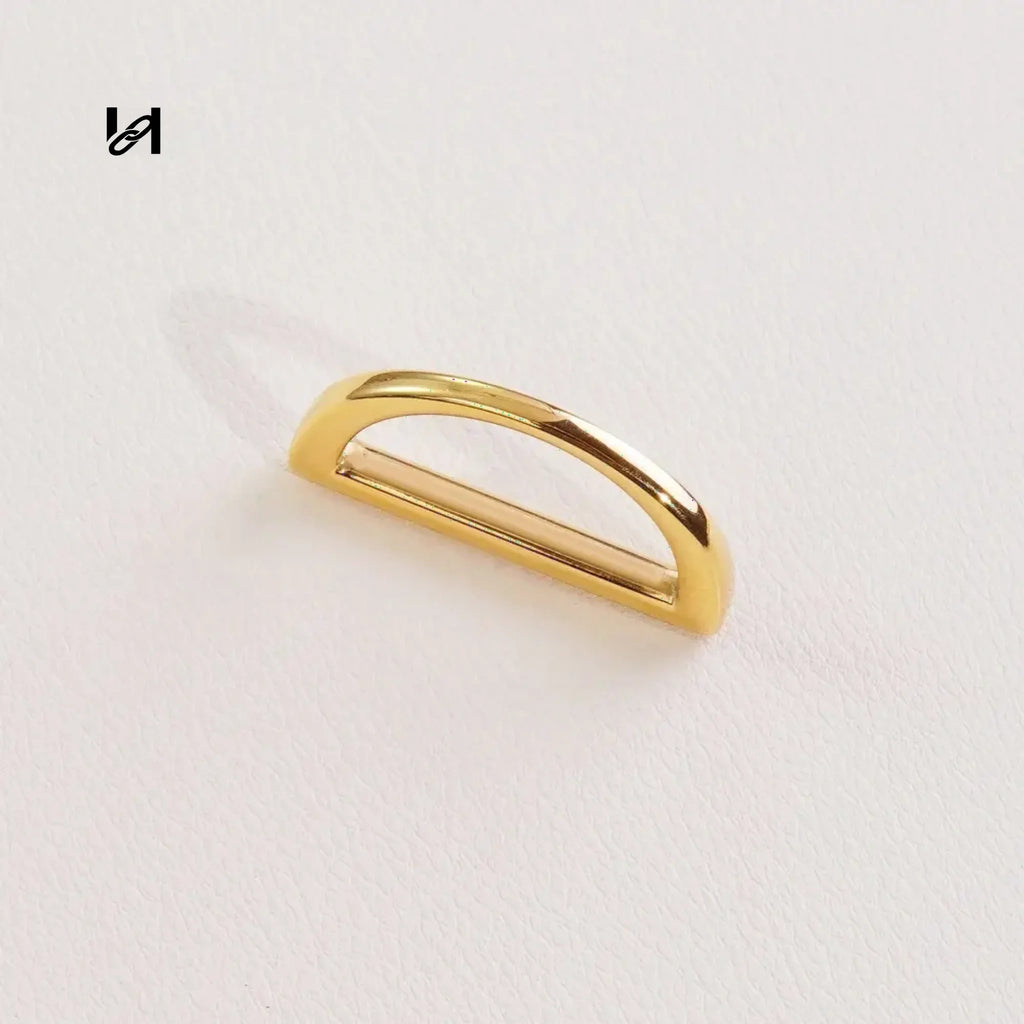 2 inch flexible roller buckle - 1 inch flat D-ring / Gold - hardware