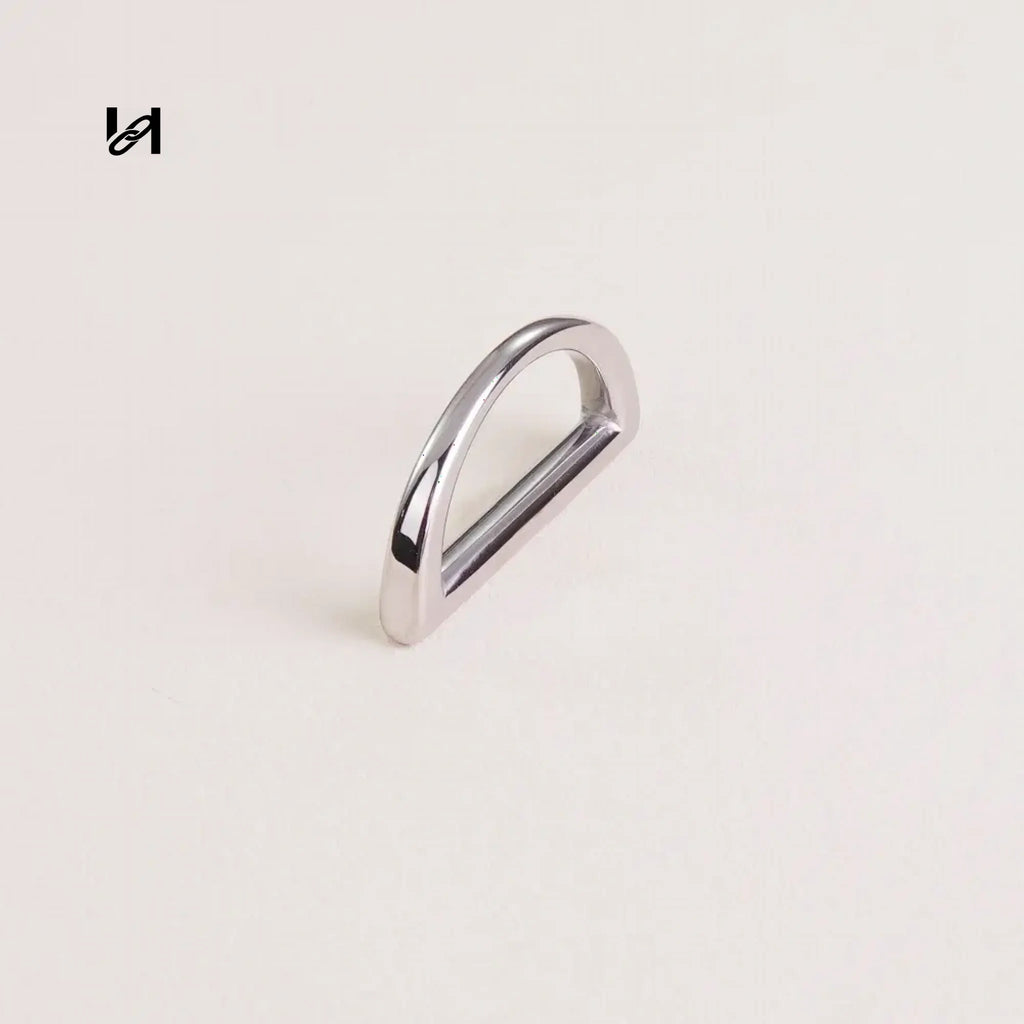2 inch flexible roller buckle - 1 inch flat D-ring / Silver - hardware