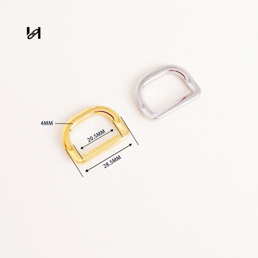 20.5×28.5mm Stainless Steel Curved D-Rings - hardware