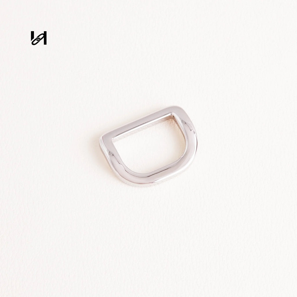 20.5×28.5mm Stainless Steel Curved D-Rings - silver - hardware