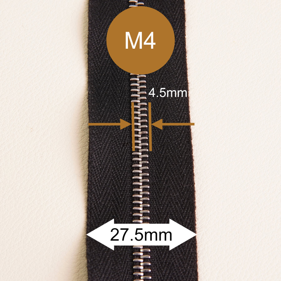 Gold M4 Size Teeth Zipper Tape