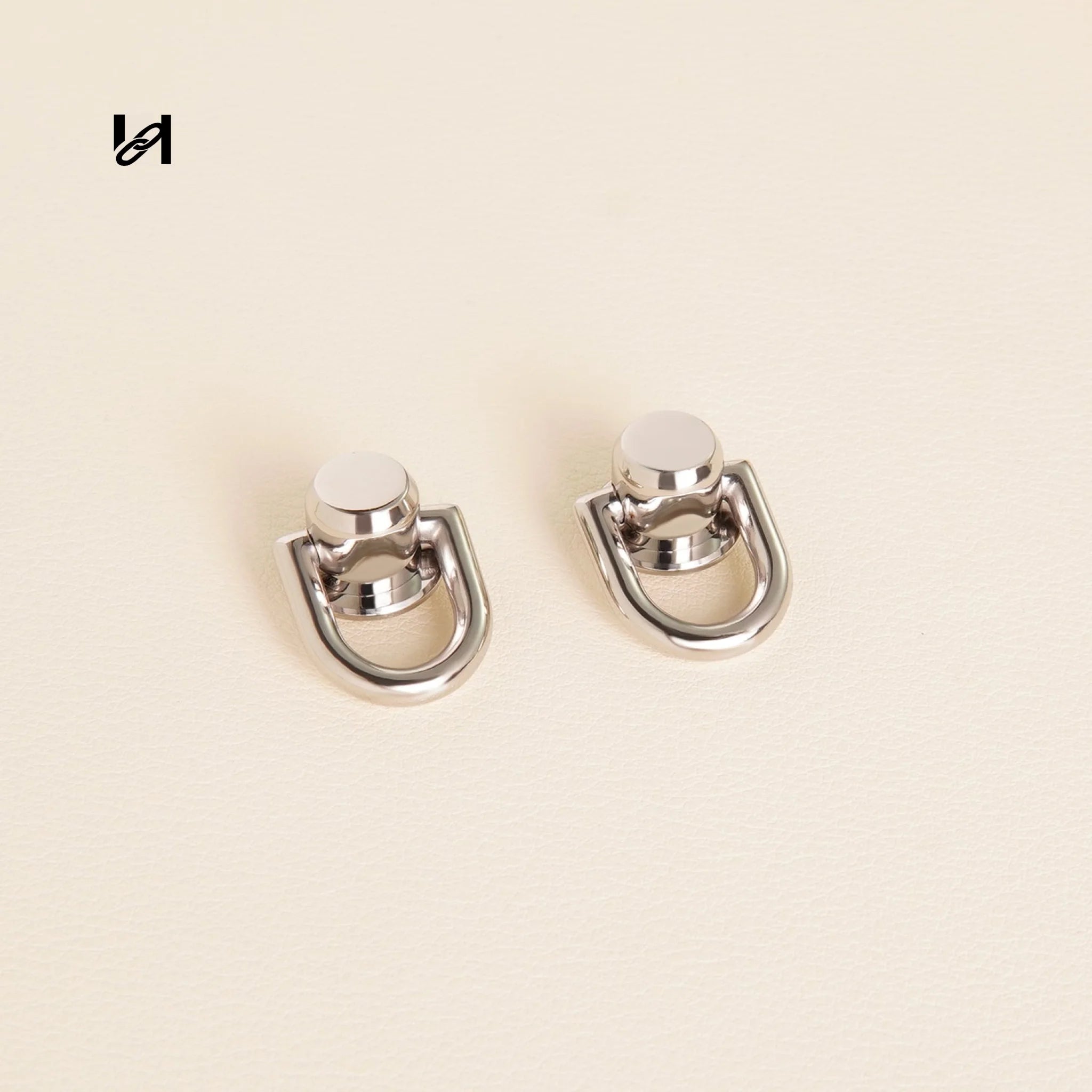 24x17mm Stainless Steel Bag Handle Holder Connector – Gold D-Ring Screw Post for Handbags & Leather Goods
