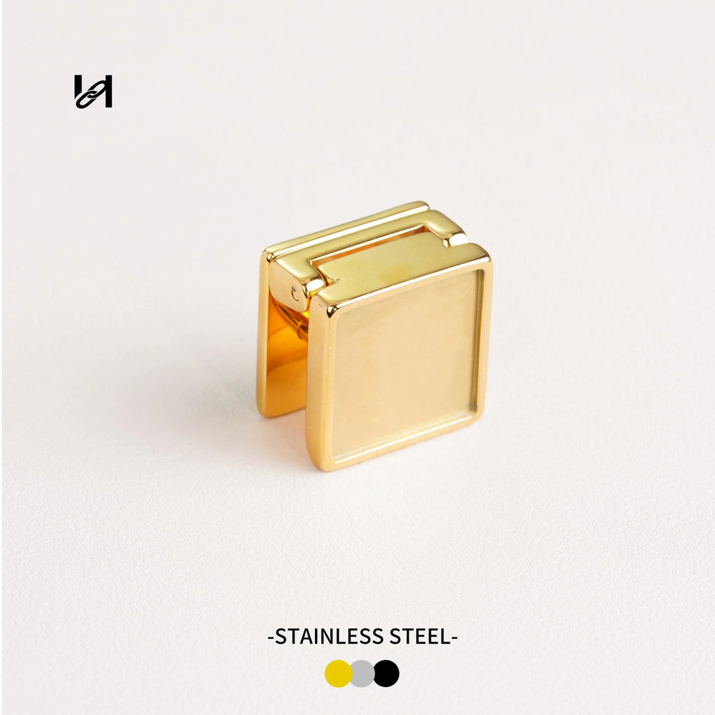 25×16mm Stainless Steel Square Flip Locks - gold / Inlay version - hardware