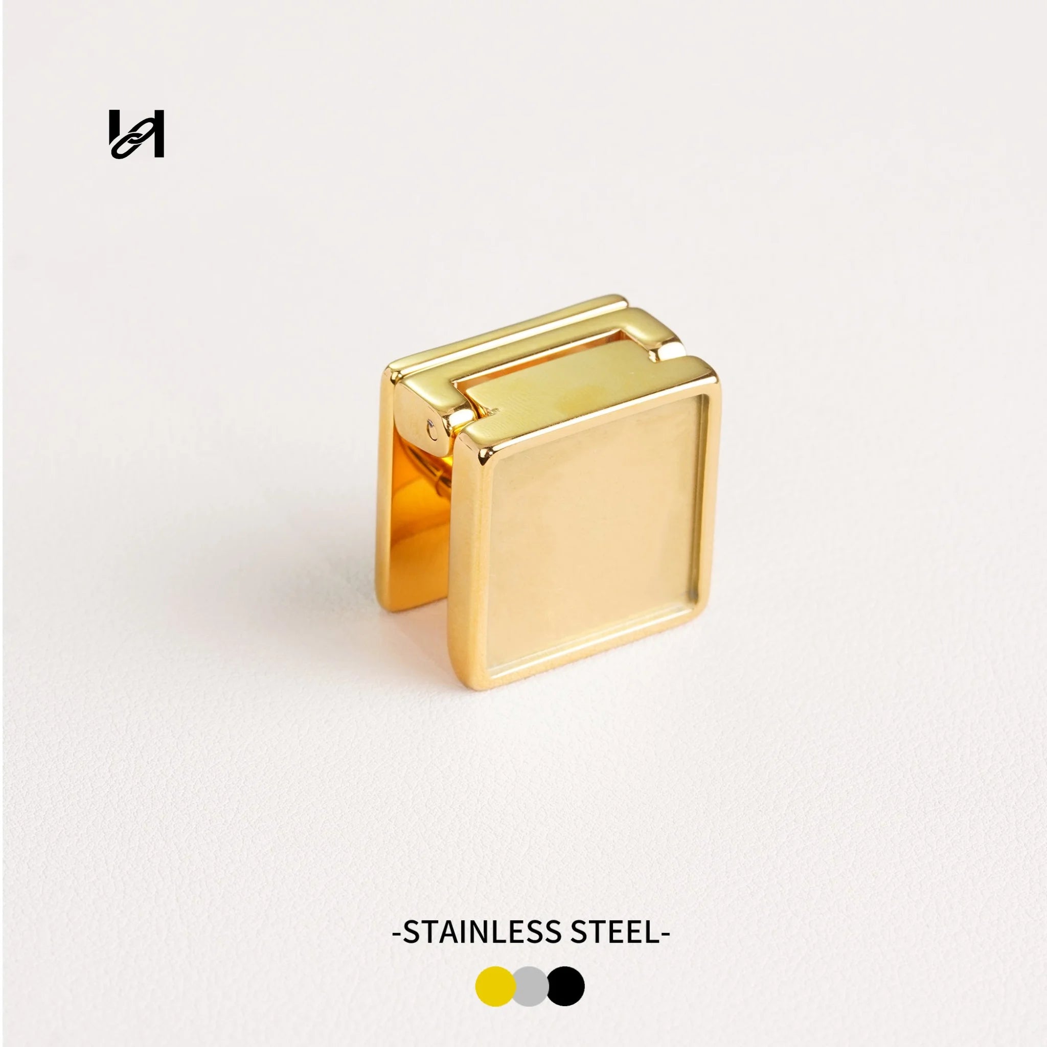 25×16mm Stainless Steel Square Flip Locks - gold / Inlay version - hardware