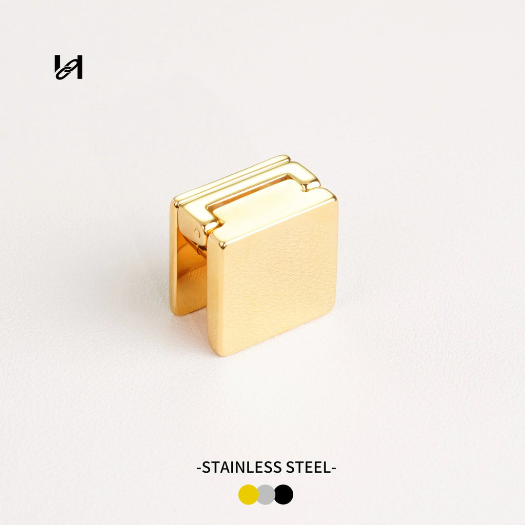 25×16mm Stainless Steel Square Flip Locks - gold / Smooth version - hardware