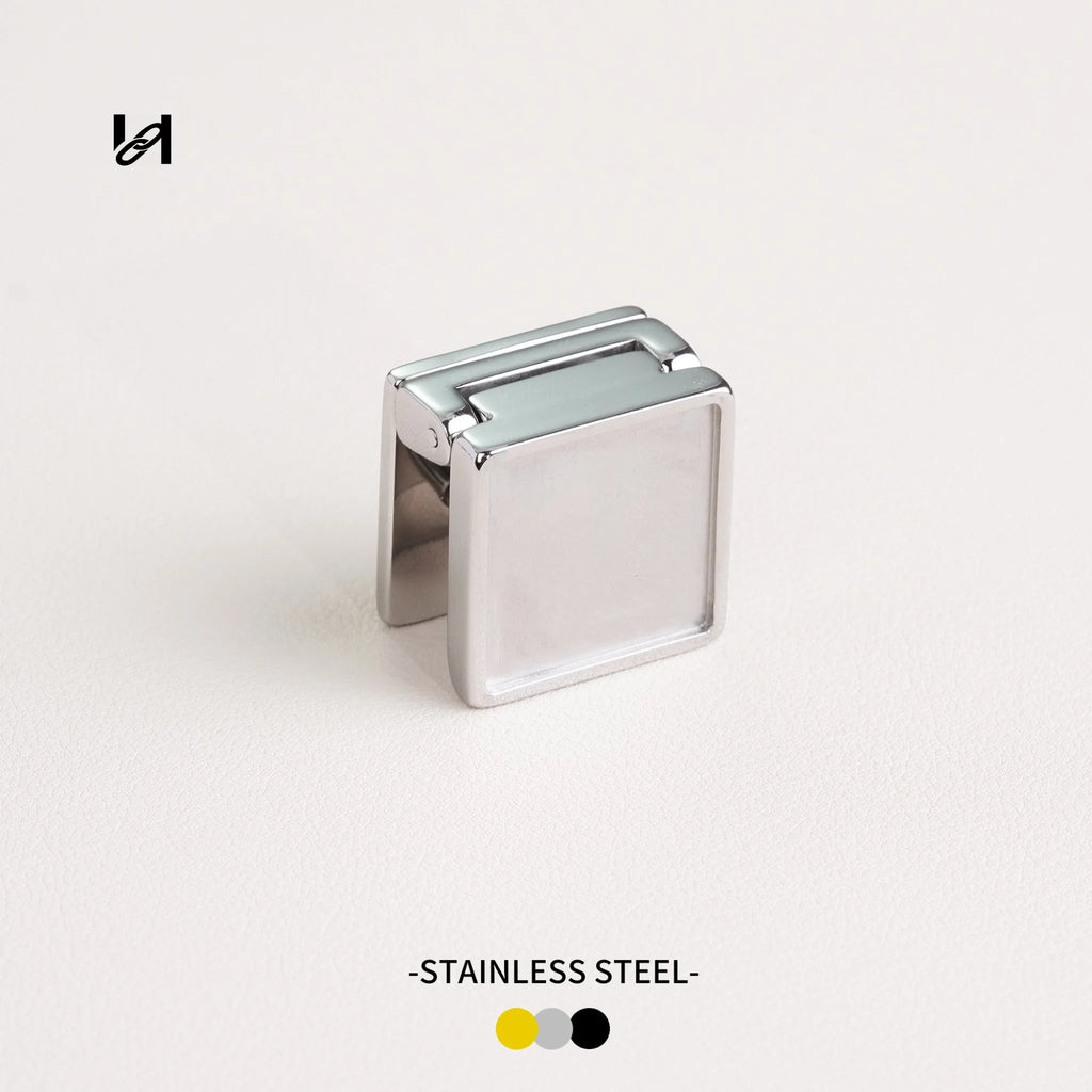 25×16mm Stainless Steel Square Flip Locks - silver / Inlay version - hardware