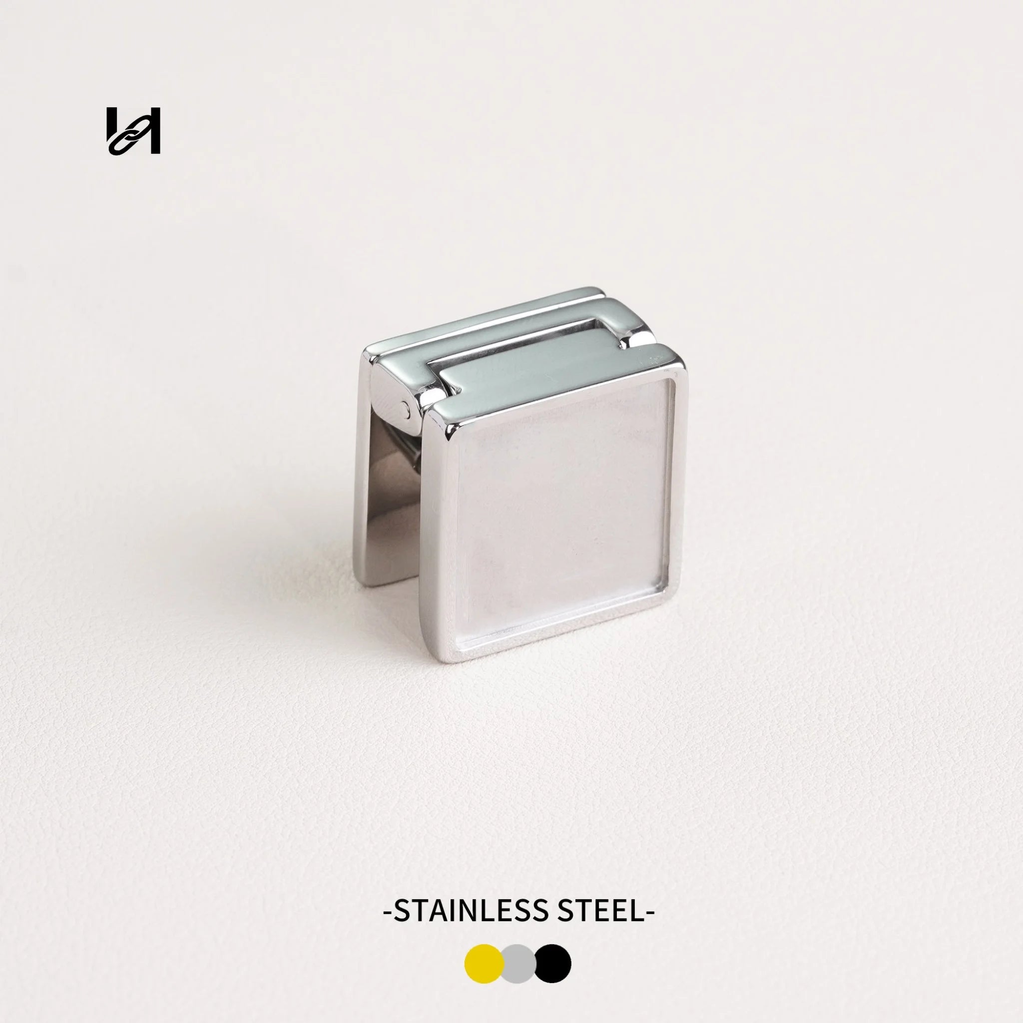 25×16mm Stainless Steel Square Flip Locks - silver / Inlay version - hardware