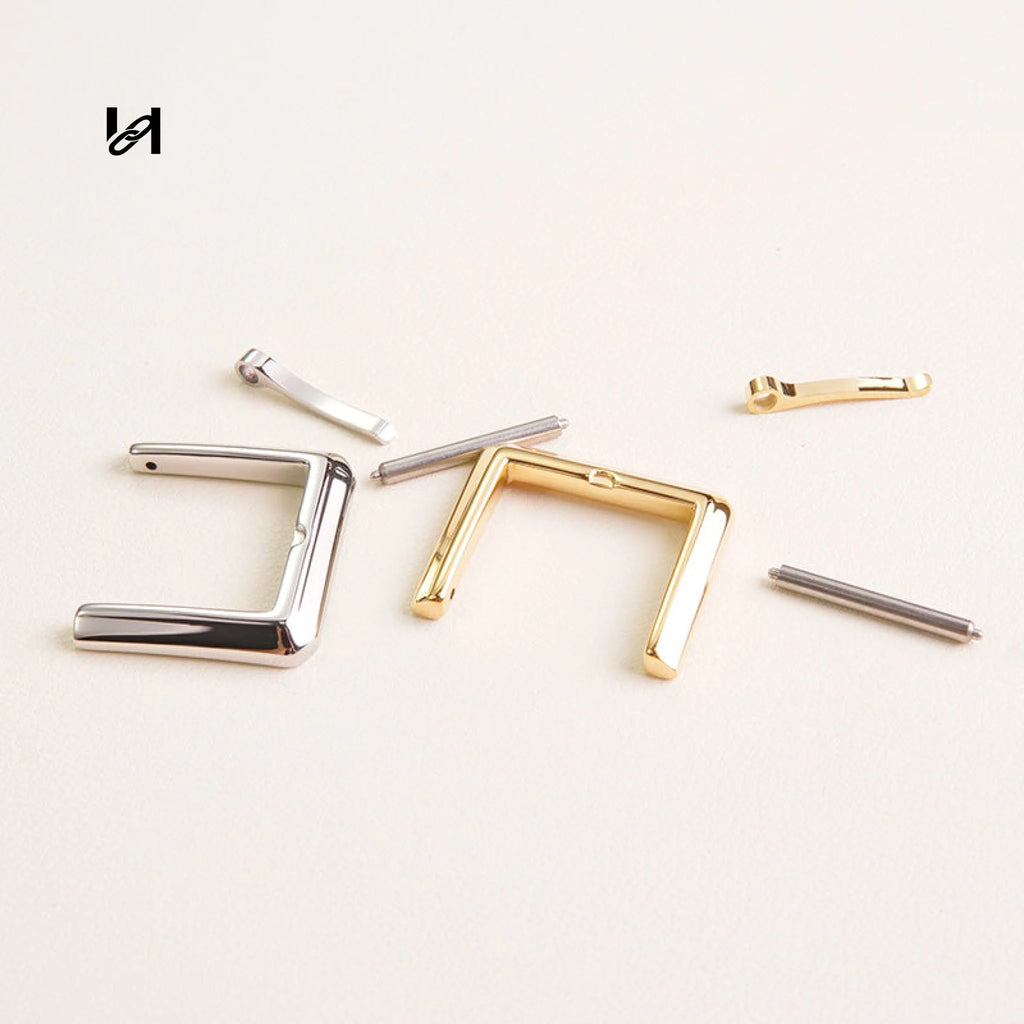 25mm 1 Inch 316L Stainless Steel Square 
Roller Buckle | 24K Gold Plated / Mirror 
Polished Silver | Bag Strap Belt Hardware