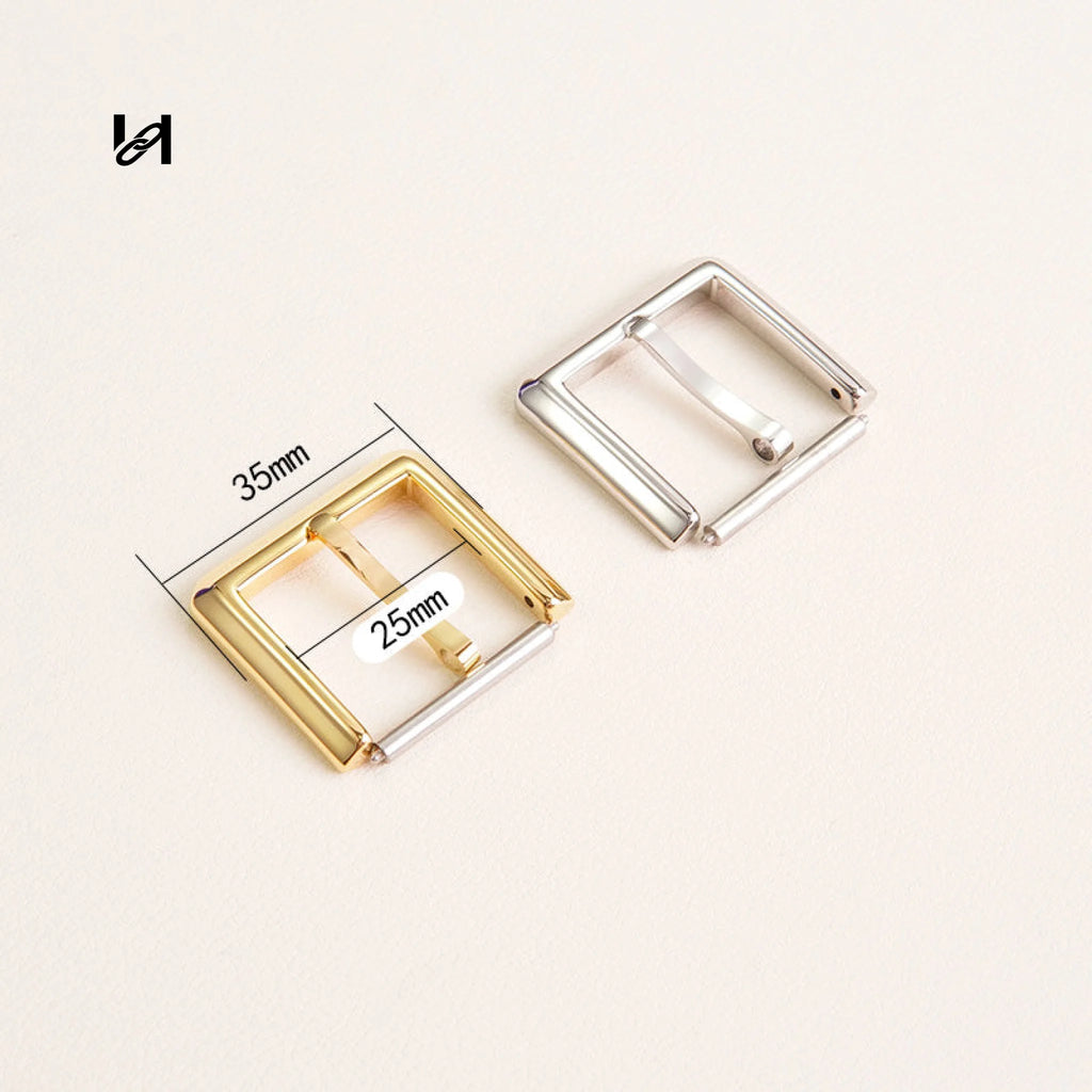 25mm 1 Inch 316L Stainless Steel Square 
Roller Buckle | 24K Gold Plated / Mirror 
Polished Silver | Bag Strap Belt Hardware