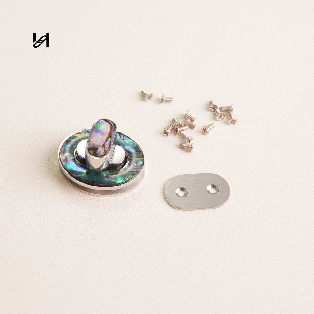 30×24mm Stainless Steel Oval Shell Design Locks with Colored Finish - Green / Silver - hardware