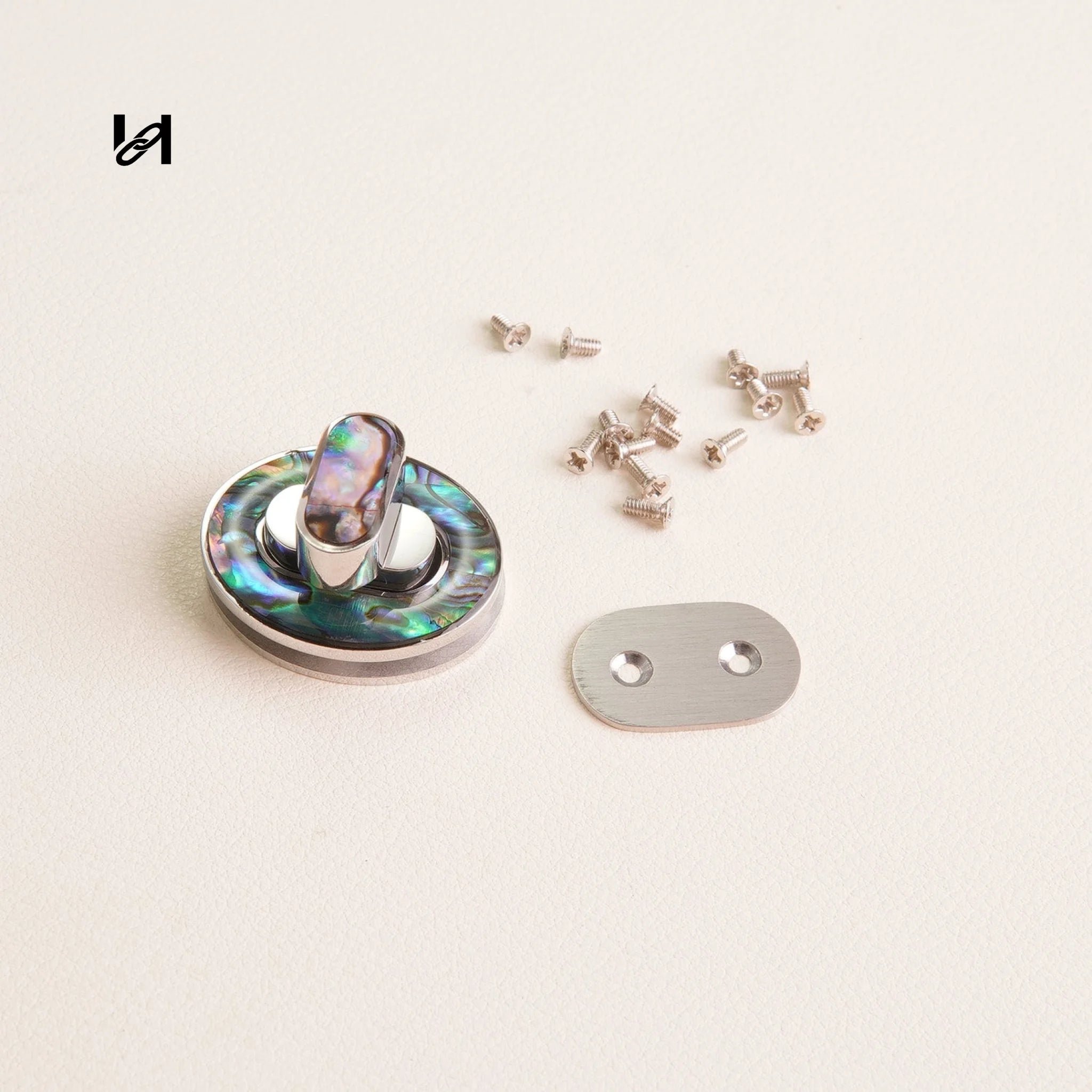 30×24mm Stainless Steel Oval Shell Design Locks with Colored Finish - Green / Silver - hardware