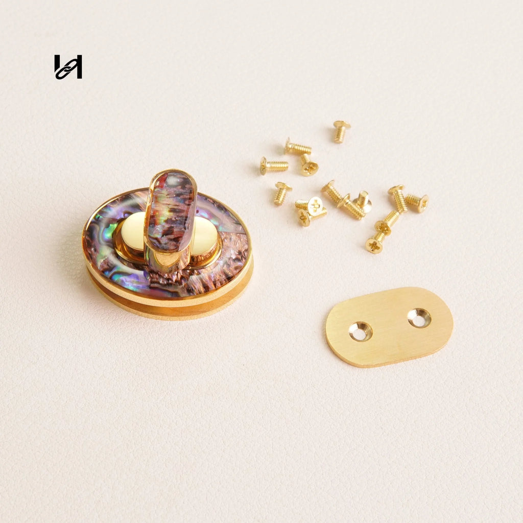 30×24mm Stainless Steel Oval Shell Design Locks with Colored Finish - Red / Gold - hardware