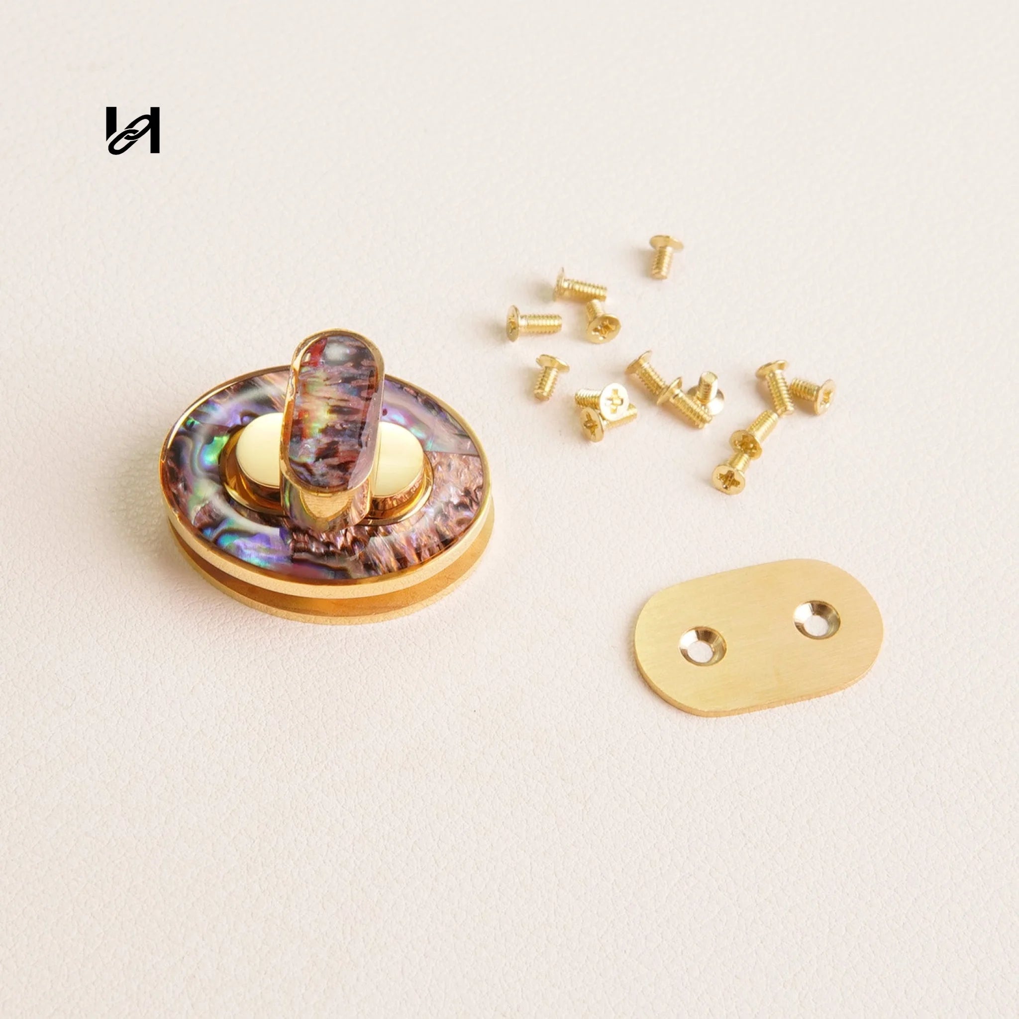 30×24mm Stainless Steel Oval Shell Design Locks with Colored Finish - Red / Gold - hardware