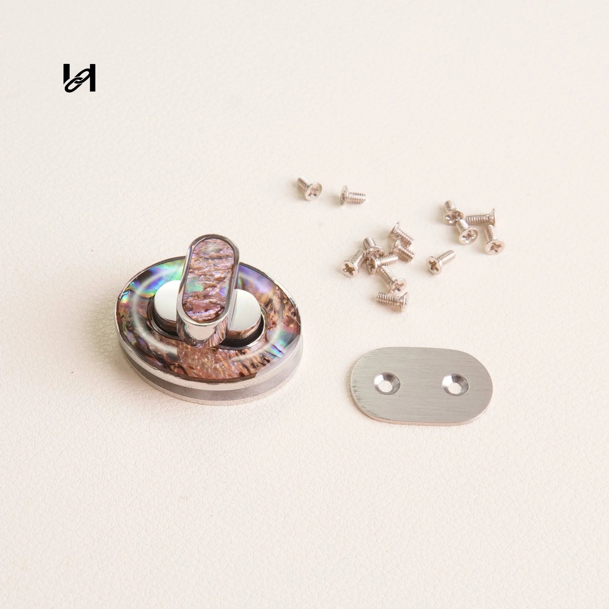 30×24mm Stainless Steel Oval Shell Design Locks with Colored Finish - Red / Silver - hardware