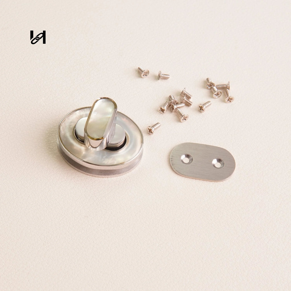 30×24mm Stainless Steel Oval Shell Design Locks with Colored Finish - White / Silver - hardware