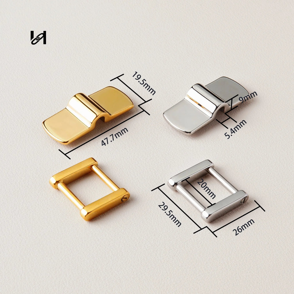 316L Stainless Steel Arch Bridge Strap Connector — Bag Handle Anchor for 20mm Handles (Gold / Silver)