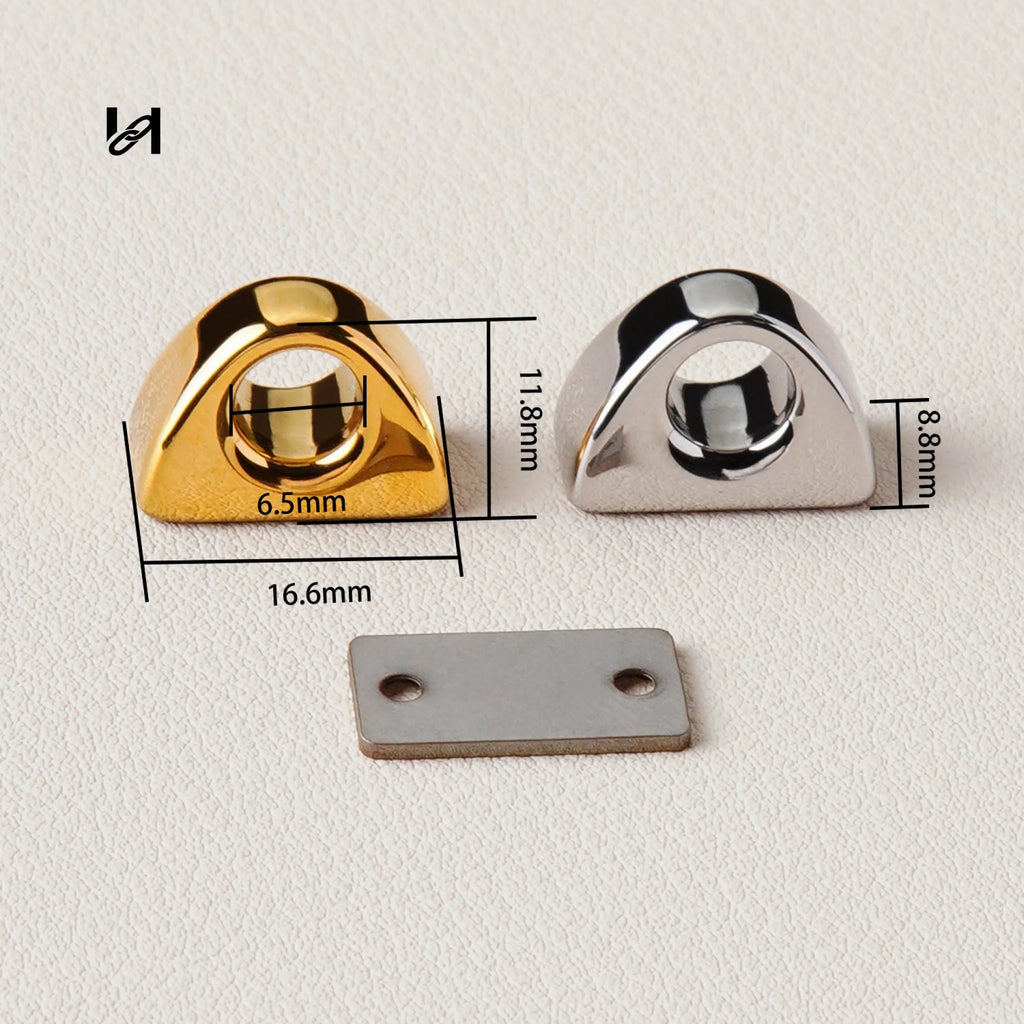 316L Stainless Steel Arch Side Handle Holder Connector | 24K Gold Plated | Luxury Bag Bridge Hardware - hardware