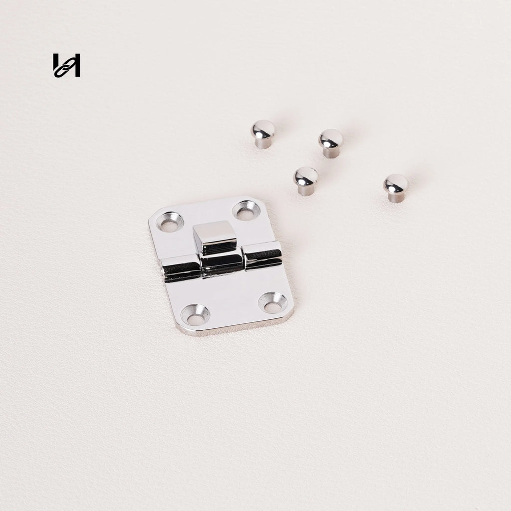 316L Stainless Steel Box Hinge 35.5mm x 25mm | 24K Gold Plated / Mirror Polished Silver | Luxury Bag Box Hardware