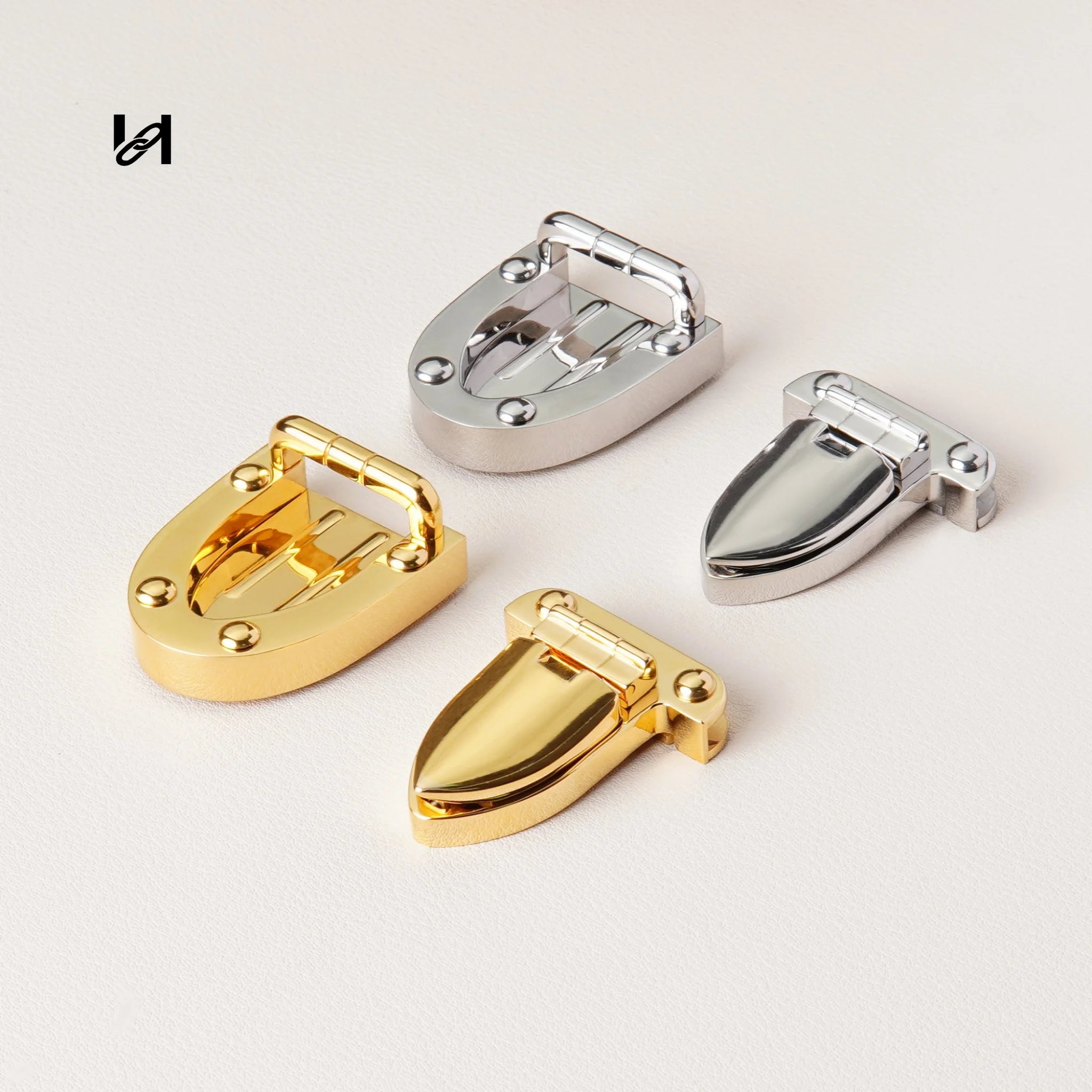 316L Stainless Steel Fold Over Clasp Lock 49.7mm x 35mm | 24K Gold Plated / Mirror Polished Silver | Luxury Bag Closure