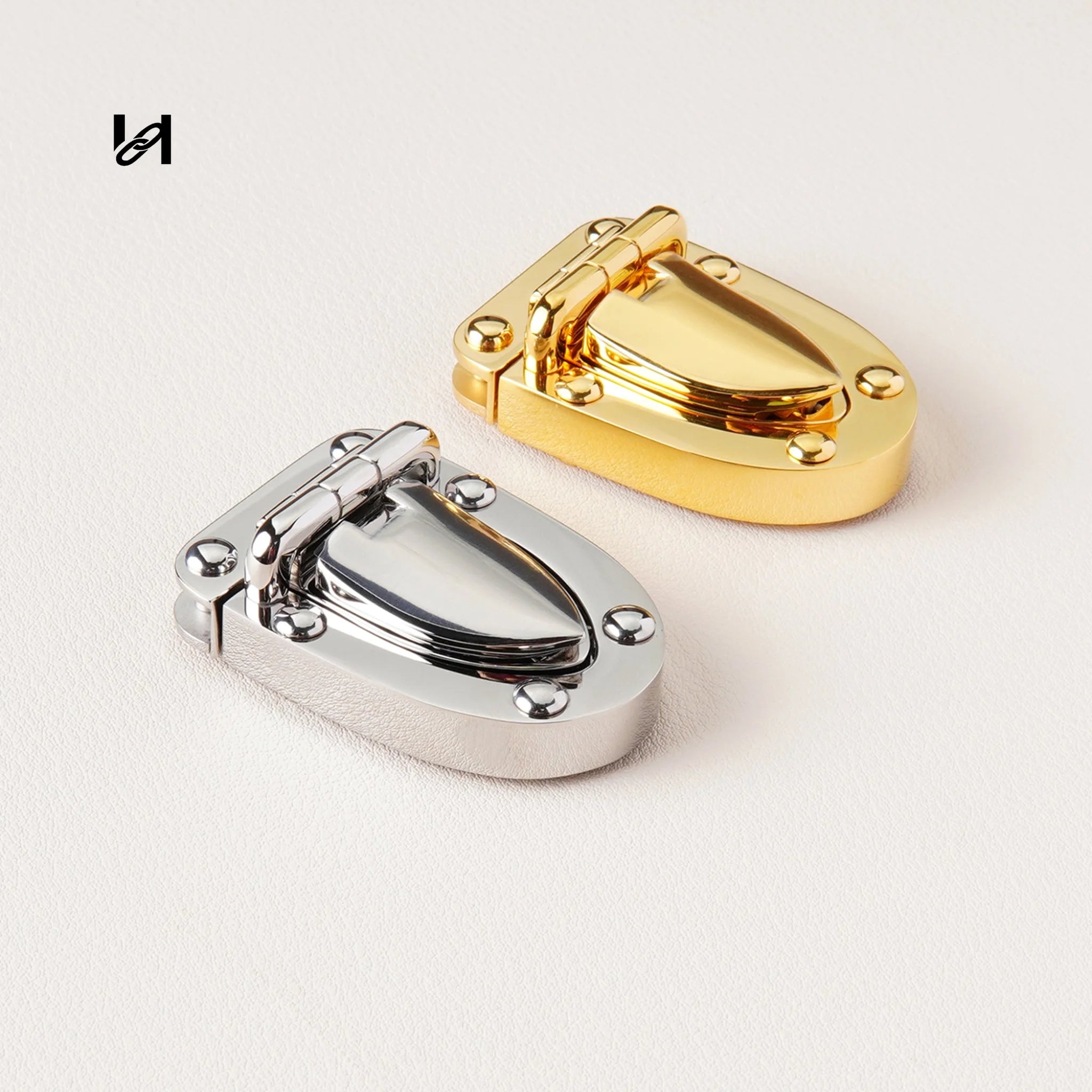 316L Stainless Steel Fold Over Clasp Lock 49.7mm x 35mm | 24K Gold Plated / Mirror Polished Silver | Luxury Bag Closure Hardware