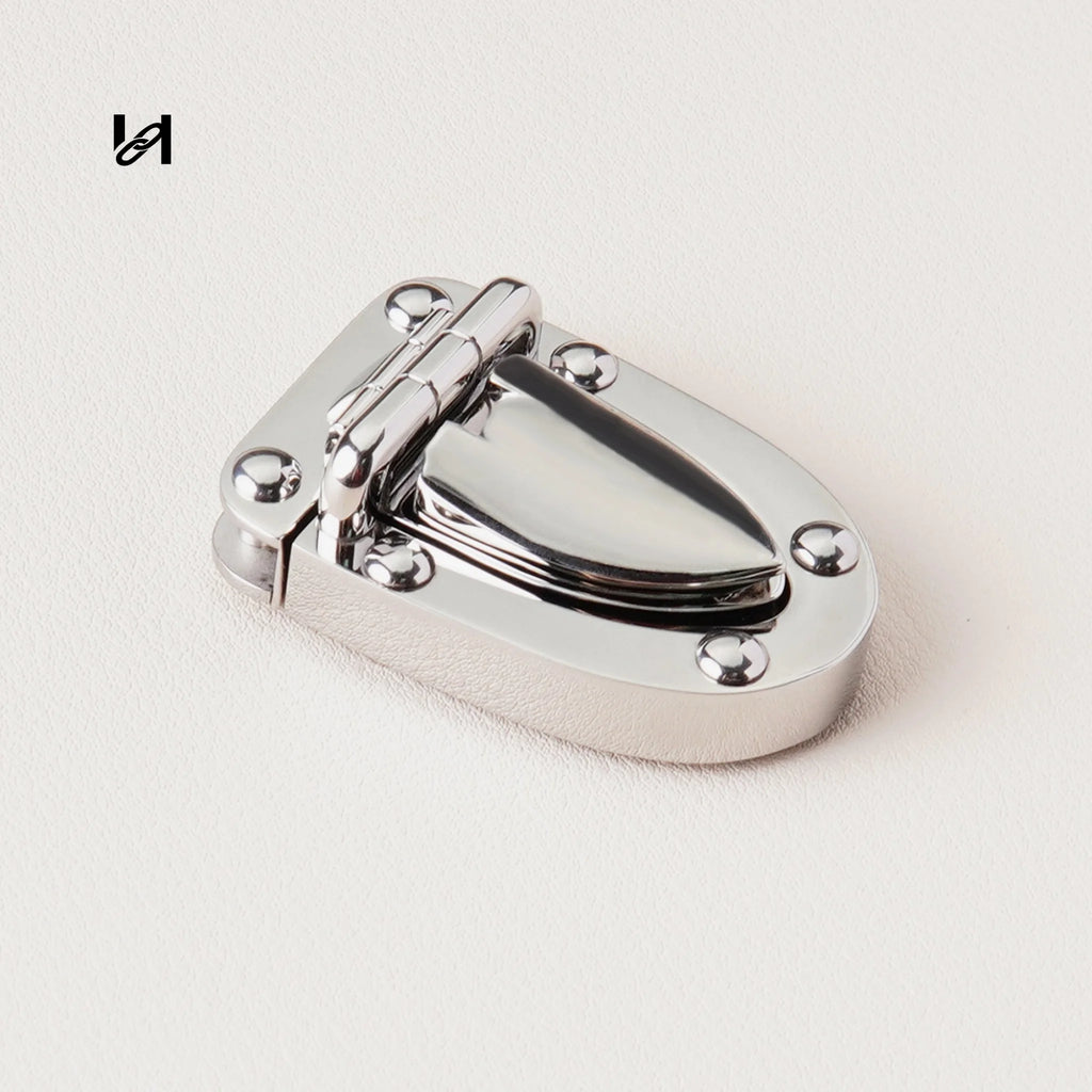 316L Stainless Steel Fold Over Clasp Lock 49.7mm x 35mm | 24K Gold Plated / Mirror Polished Silver | Luxury Bag Closure Hardware