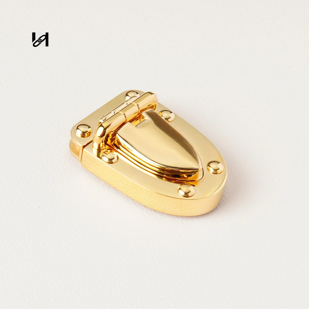 316L Stainless Steel Fold Over Clasp Lock 49.7mm x 35mm | 24K Gold Plated / Mirror Polished Silver | Luxury Bag Closure Hardware